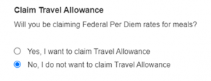 Claim Travel Allowance screenshot