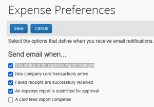 Expense Preferences screenshot