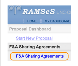 F&A Sharing Agreements link screenshot