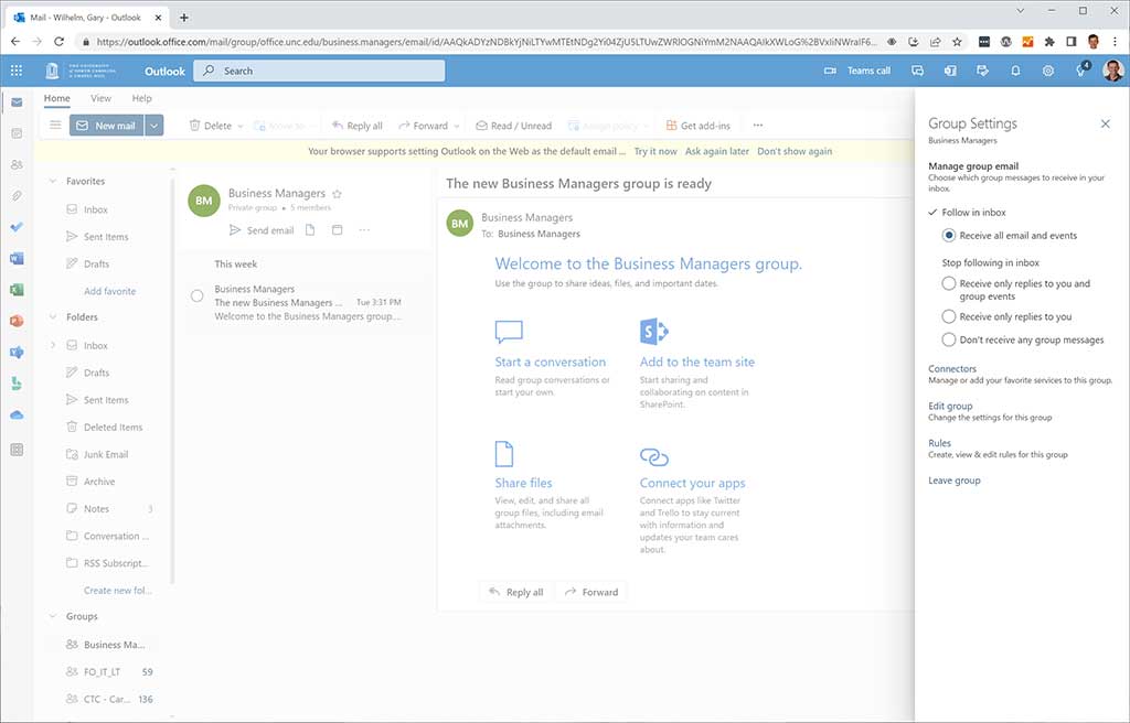 Group inbox within Office 365